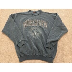 VTG 90s World Gym Crewneck Pullover Sweater Perfect Fade Medium